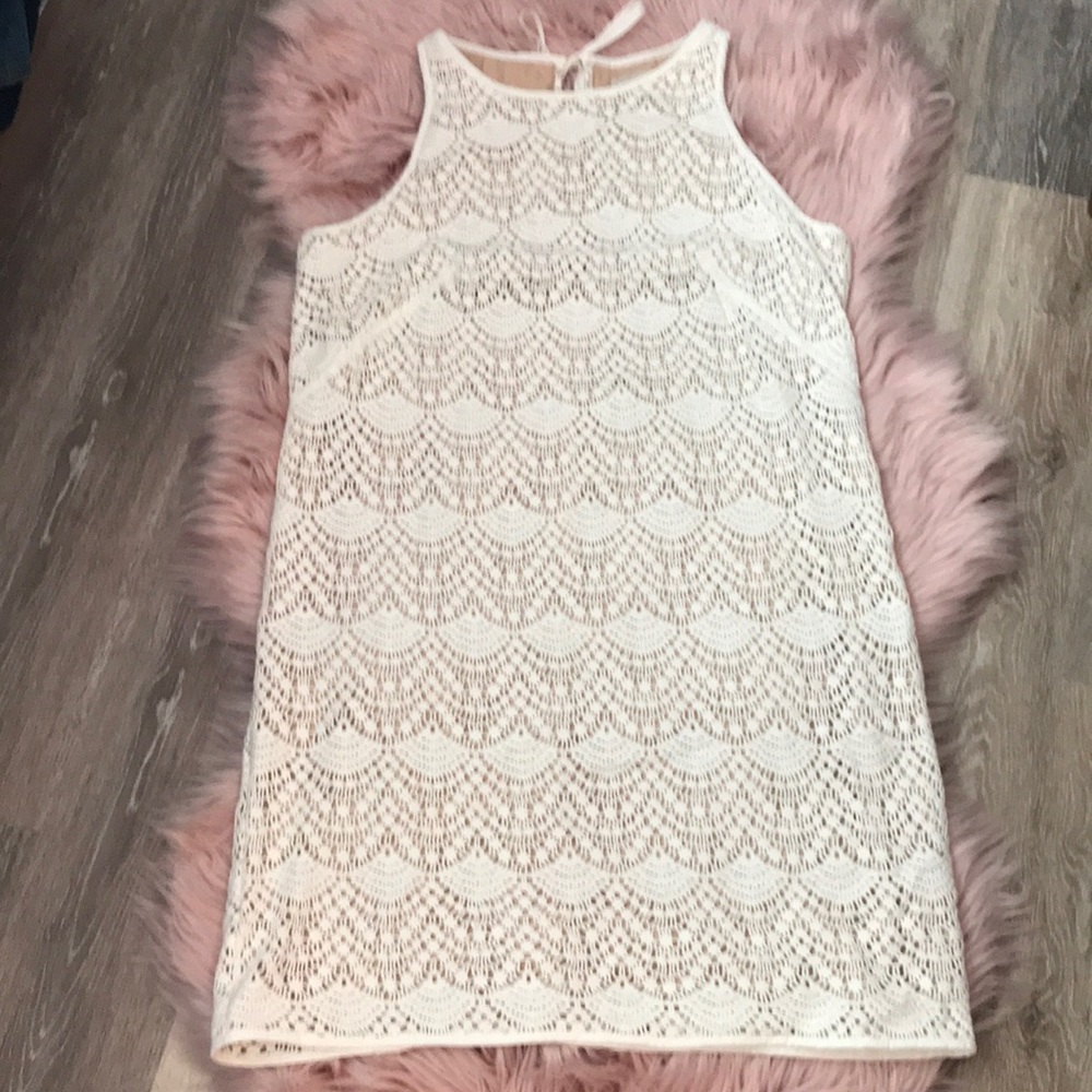 Loft white lace dress NWT
